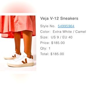 Veja Women’s V-12 Leather Sneakers. Worn a couple times but EUC.